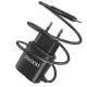 Dudao A2Pro tīkla lādētājs 2x USB ar iebūvētu Lightning kabeli, 12W, melns