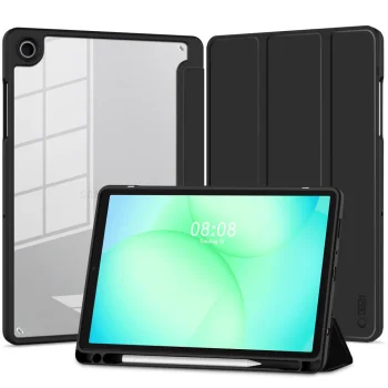 Samsung Galaxy Tab A9+ Plus / A11+ Plus Trifold Tech-Protect SC Pen Hybrid Phone Protective Cover Case, Black |...