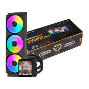 DarkFlash DV360S MAX šķidruma dzesēšanas sistēma procesoram, 3.95" IPS, ARGB, melna
