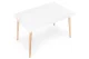 Moderns taisnstūra ēdamgalds 120x80 cm virtuvei viesistabai ModernHome, balts