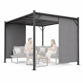 MultiGarden dārza pergola 3x4 m, tērauda konstrukcija, pelēka