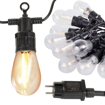 Dārza virtene 15 LED, silta baltā gaisma, 15 m