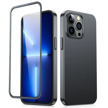 Tālruņa vāciņš Joyroom iPhone 13 Pro 360 Full Case ar rūdītu aizsargstiklu JR-BP935, melns