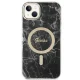 Guess Marble MagSafe komplekts iPhone 14: vāciņš un bezvadu lādētājs, melns