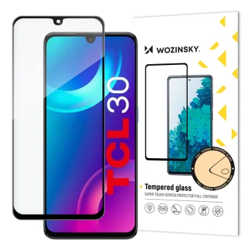 Aizsargstikls TCL 30 Wozinsky Full Glue ar melnu rāmi