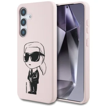 Karl Lagerfeld Silicone Graffiti Ikonik MagSafe vāciņš Samsung Galaxy S25, rozā