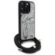 Karl Lagerfeld Crossbody Grained Pattern & Logo vāciņš iPhone 16 Pro, pelēks