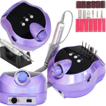 Nagu frēze manikīram un pedikīram 80W, violeta (max 45000 apgr./min.) + 6 uzgaļi