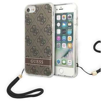 Guess iPhone SE 2022 / 2020 / 7 / 8 vāciņš 4G Print Strap Brūns