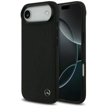 Mercedes Leather Large Laurel Leave MagSafe vāciņš iPhone Air Melns