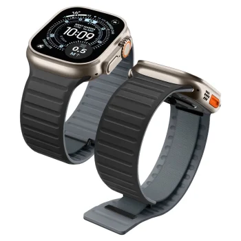 Pulksteņa siksniņa Spigen Athlex Air Apple Watch 44 / 45 / 46 / 49 mm, melna/pelēka