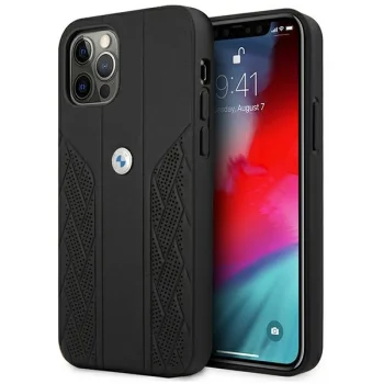 BMW iPhone 12 Pro Max vāciņš Curve Perforate, melns