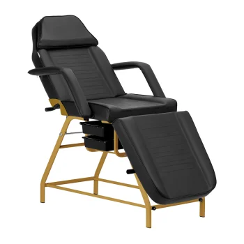Activeshop 557G kosmētiskais krēsls ar kivetēm, zelta un melns