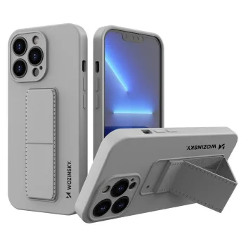 Wozinsky Kickstand Case telefona vāciņš priekš iPhone 13 mini ar statīvu, pelēks