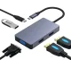 USB Type-C adapteris uz 2x HDMI, VGA, USB 3.0 Type-A un USB Type-C PD 60W, Space Gray