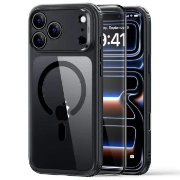 ESR Classic Hybrid MagSafe vāciņš un aizsargstikls iPhone 18 Pro Max / 17 Pro Max, Clear Black