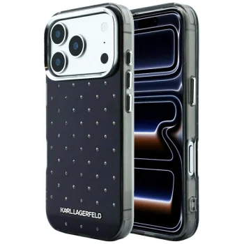 Karl Lagerfeld IML Rhinestones Allover vāciņš iPhone 17 Pro / 18 Pro, melns