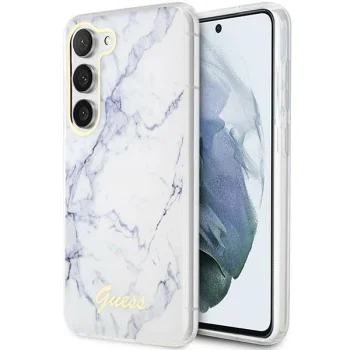 Guess Marble vāciņš Samsung Galaxy S23+ baltā krāsā