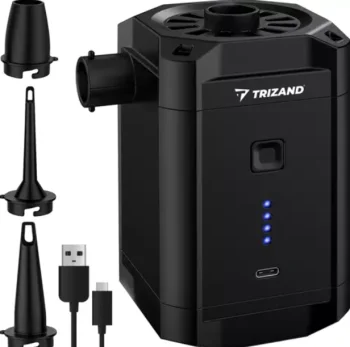 TRIZAND 00020790 Akumulatora gaisa sūknis matračiem, melns