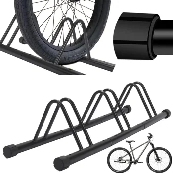 Velosipēdu statīvs 3 velosipēdiem, melns