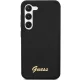 Guess Samsung Galaxy S23 vāciņš Silicone Vintage Gold Logo, melns