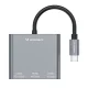USB centrmezgls Wozinsky WHCH-01 USB-C PD 100W HDMI 4K@30Hz USB-A 10 Gb/s, pelēks