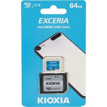 Kioxia Exceria microSDXC 64GB Class 10 UHS-I atmiņas karte ar adapteri