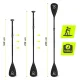 TSUNAMI saliekams regulējams SUP un kajaka airis 2in1 (160–225 cm)