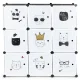 Modernhome PJJCBS0009-09D moduļu plaukts bērniem, 9 nodalījumi, melns