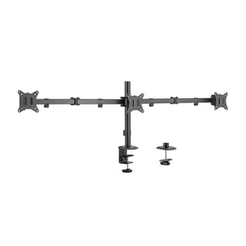 Galda stiprinājums 3 monitoriem 17"-27", līdz 3 ekrāniem, melns