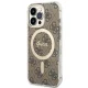 Guess 4G Print MagSafe komplekts iPhone 13 Pro - vāciņš un lādētājs - brūns