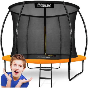Neo-Sport NS-08C201 dārza batuts ar iekšējo tīklu 252 cm (8ft), oranžs