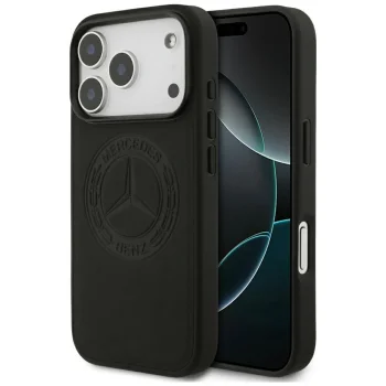 Mercedes Leather Vintage Logo MagSafe vāciņš iPhone 17 Pro Black