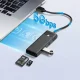 Orico PAPW3AT-U3 USB centrmezgls ar 3x USB-A 3.0 un microSD/SD karšu lasītāju, 1m, melns