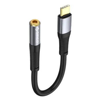 Audiokabelis adapteris Orico AXC-02 USB-C uz 3.5 mm ligzdu 20 cm, melns