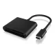 Icy Box IB-CR301-C3 Type-C USB 3.0 atmiņas karšu lasītājs, melns