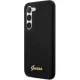 Guess Samsung Galaxy S23 vāciņš Silicone Vintage Gold Logo, melns