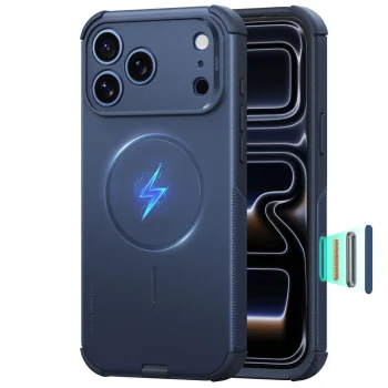 Vāciņš ESR Cyber Tough MagSafe priekš iPhone 18 Pro Max / 17 Pro Max, tumši zils