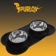 Purlov 00021632 dubultā bļoda suņiem un kaķiem ar silikona pamatni, 2 x 450 ml
