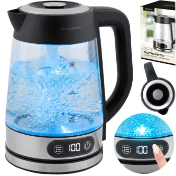 Berdsen Bd-715 stikla elektriskā tējkanna ar temperatūras regulēšanu, 1.8L