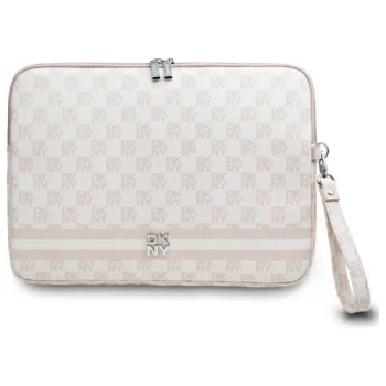 DKNY klēpjdatora maciņš 14" Checkered Pattern Printed Stripes, rozā