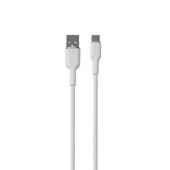 Puro Soft USB-A uz USB-C kabelis 1.5m, balts