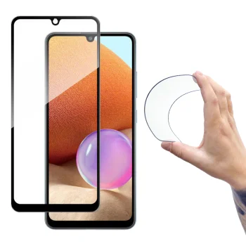 Hibrīda aizsargstikls Wozinsky Full Cover Flexi Nano priekš Samsung Galaxy A42 5G, melns