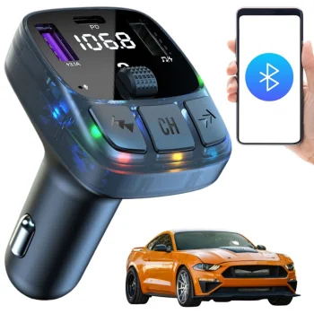 Raidītājs fm mp3 brīvroku 2xUSB + USB c bluetooth 5.3 LCD 12v | Transmitter estaw speakerphone