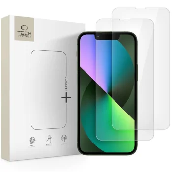 Aizsargstikls Tech-Protect Glass Fit+ iPhone 13 mini, 2 gab., caurspīdīgs