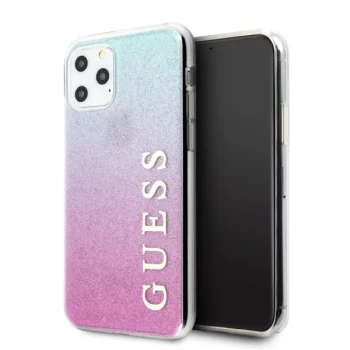 Guess iPhone 11 Pro vāciņš Glitter Gradient, rozā/zils