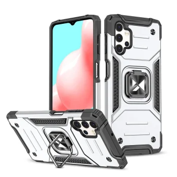 Wozinsky Ring Armor vāciņš Samsung Galaxy A73 ar gredzena turētāju un statīvu, sudraba