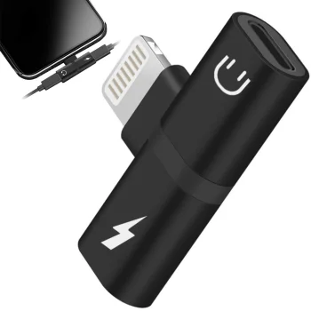 Lightning 2-in-1 adapteris un sadalītājs iPad / iPhone, melns