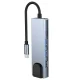 USB-C centrmezgls Tech-Protect V3 5in1, HDMI, RJ45, USB 3.0, pelēks
