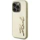 Karl Lagerfeld Wrinkled Metal Signature iPhone 15 Pro vāciņš, zelta